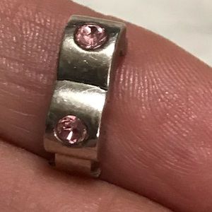 Chamilia locking charm with pink Swarovski stone